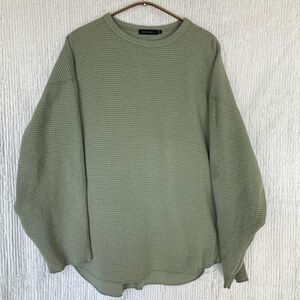 Niko And... Blue Cotton Rib Knit Long Sleeve Drop Shoulder Sweater Size Large